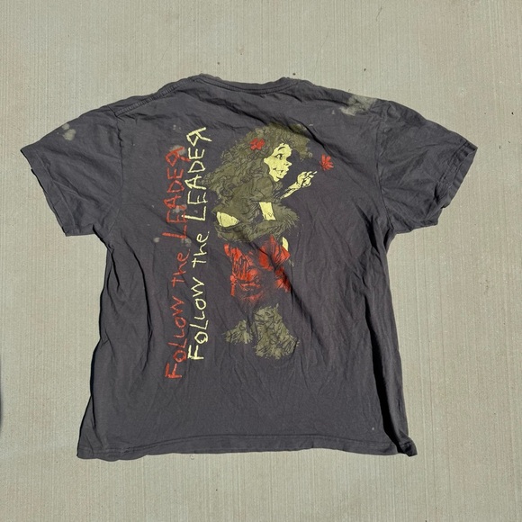 Korn 'Follow the Leader' Unisex T-Shirt Black Size Large, Distressed Nu Metal - Picture 5 of 6